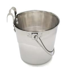 Stainless Steel Flat Sided Pail, bucket with handle and hook(s